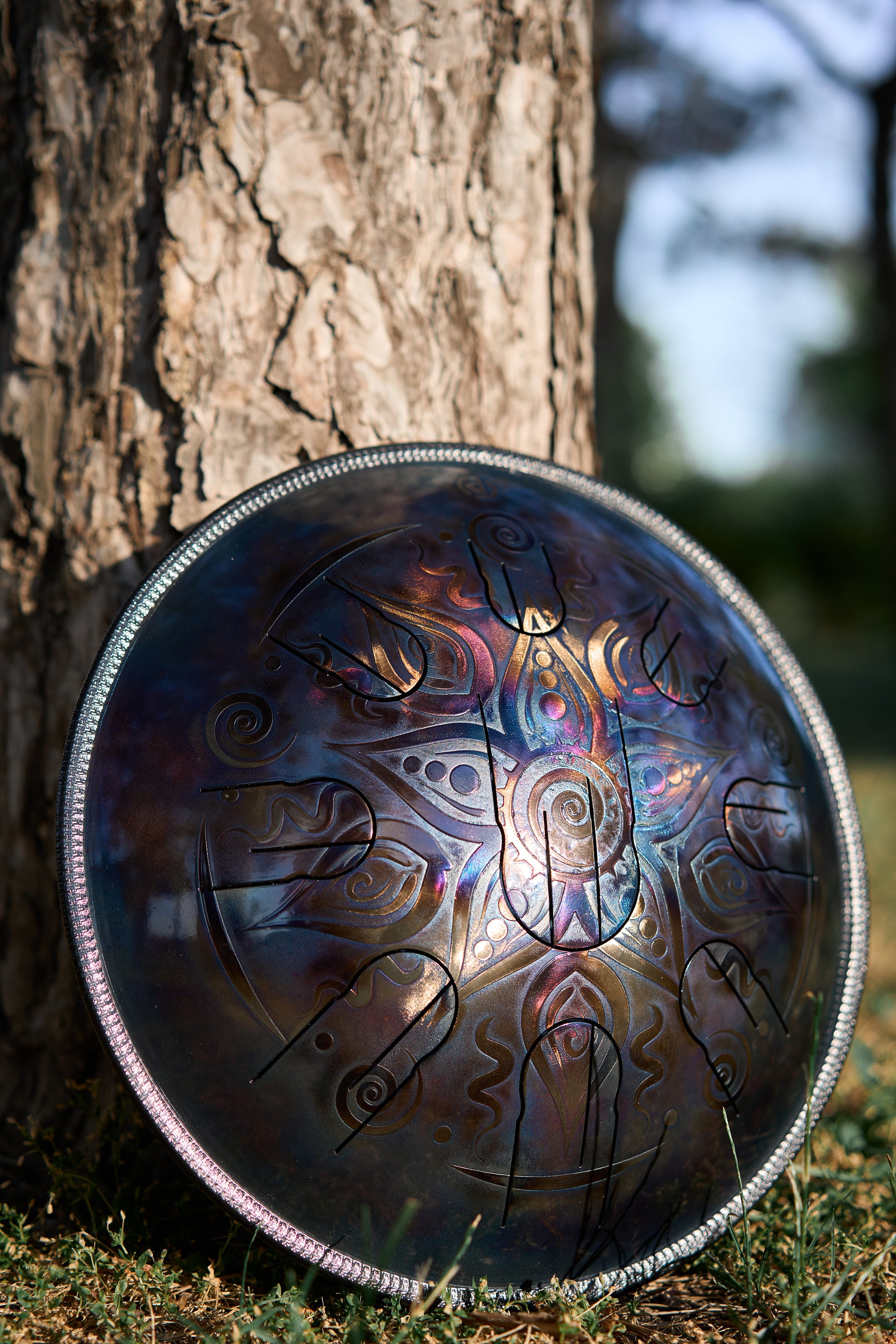 Engraved Steel tongue drum Magic flower