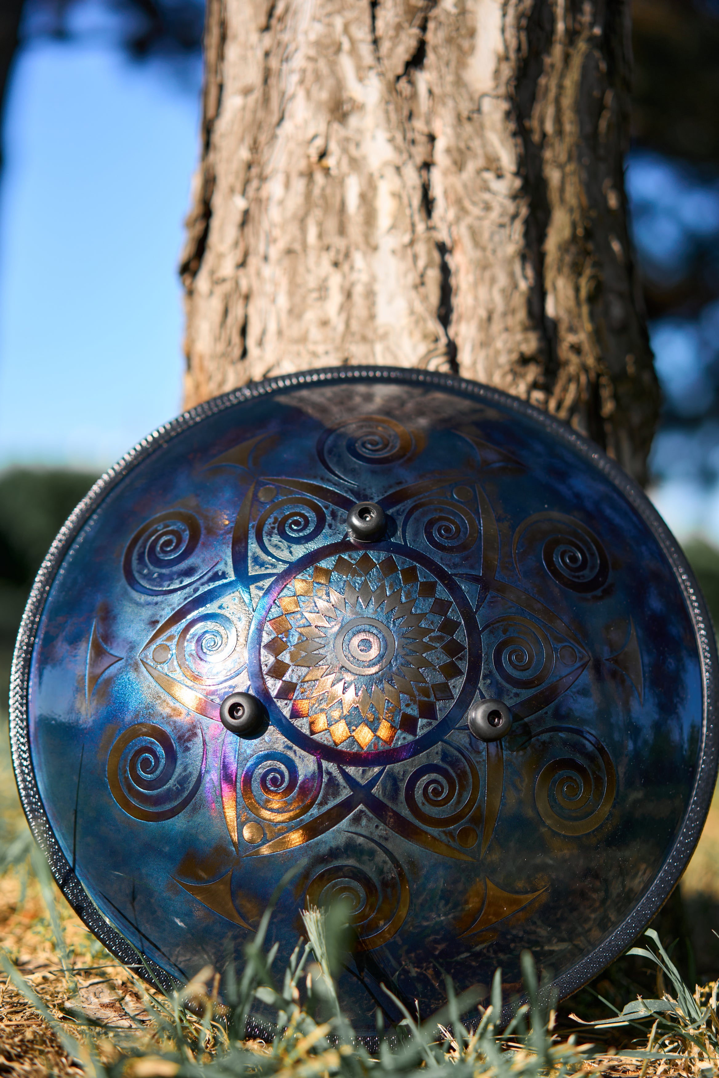 Flower of life steel tongue drum in rainbow color