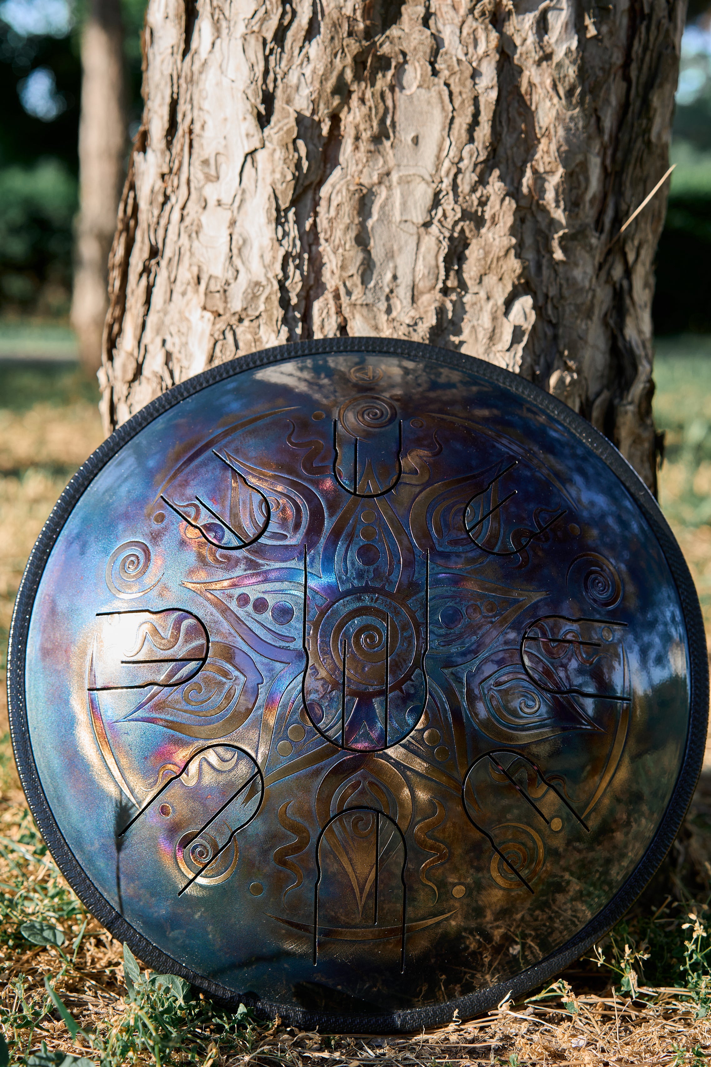 Engraved Steel tongue drum Magic flower