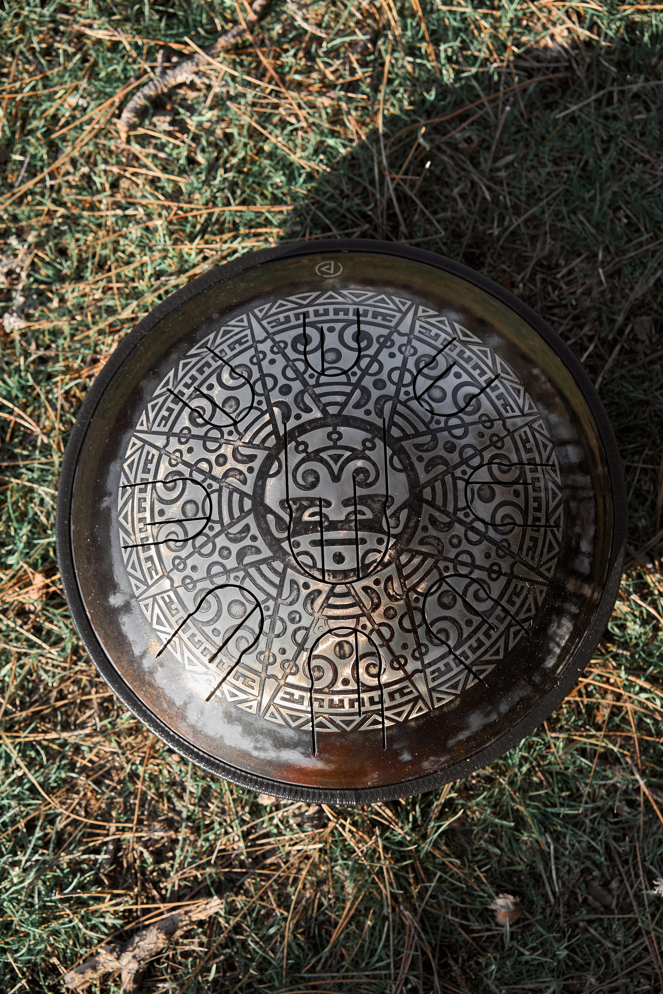 Kinich Achau Mayan's sun God steel tongue drum