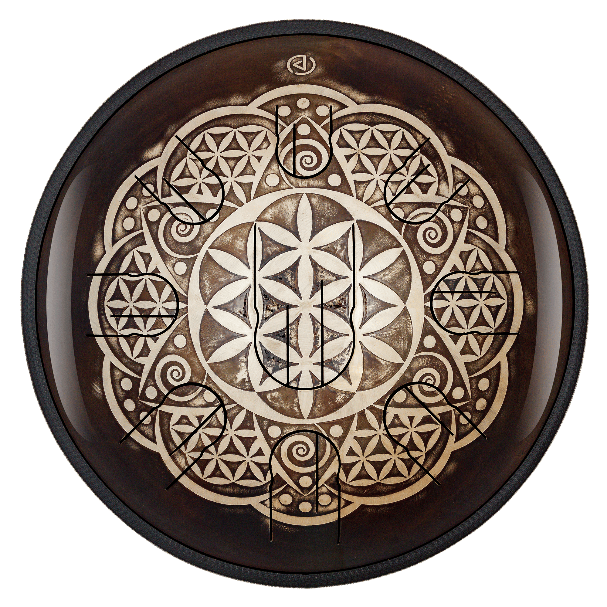 Antique Flower of life Steel tongue drum - 14 inches